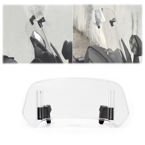 Motorcycle Windshield for Yamaha Tenere 700 Tenere700, Adjustable Motorcycle Windshield Extension Spoiler Clips Motorcycle Windshield Extension, Air Deflector Protective Cover,S-Transparent - color: Transparent, size: Small