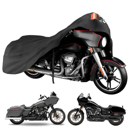 Heavy Duty 420 Motorcycle Cover Compatible with Cruiser Models Harley Davidson Softail Slim,Softail Standard, Softail Breakout, Softail Deuxe, Fat Boy, Street Bob 114 - size: 104’’-Cruiser
