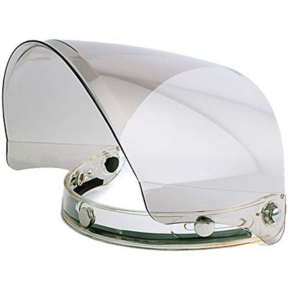 3-Snap Flip Up Full Shield Visor for Motorcycle Half Open Face Helmets (Light Smoke) - color: Light Smoke