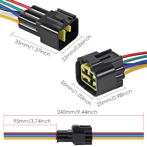 4Pcs 9 Pin Waterproof Connector Electrical Wire Plug Car Auto 9 Way Male Female Quick Disconnect Harness Connectors Plug Socket for Car Truck Motorcycle Marine Boat and Other Wire Connection - size: 4pcs 9 pin