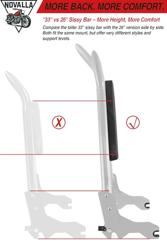 33” Tall Detachable Sissy Bar Backrest Pad Fit For Harley Davidson Softail Harley, Softail Models 2018-2025 Low Rider FXLR FXRST FXLRS FXLRST FLSB (C-NEW) - color: C-NEW