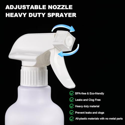 Spray Bottles Plastic Spray Bottle for Hair Mist/Stream Heavy Duty Empty Spray Bottles for Cleaning Solutions, Plants, Cooking (16.9oz-White) - color: 16.9oz-White