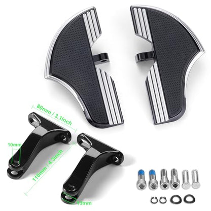 Defiance floorboards for Harley davidson Touring FLT FLHR Trike Tri Heel Toe Shift Levers Black rear footboards Pedal Special FLHXS and Ultra (Edge Cut) - color: Edge Cut