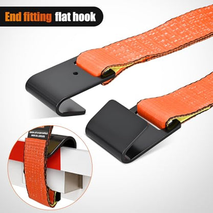 Nilight Flat Hook Ratchet Straps 4 Pack 2 in x 30 Ft Heavy Duty Tie Down Straps 10,000 Lbs Breaking Strength for Truck, Trailers Pickup Orange - color: 4 Pack 2 in x 30 Ft Flat Hook Straps