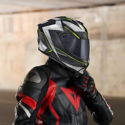 R420 Visor Shield Repalcement, UV Protection Outer Face Helmet Shield Compatible with R420 Motorcycle Accessories (Black) - color: Black