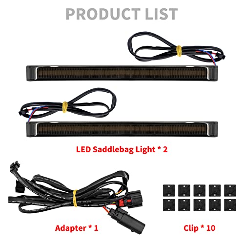 LED Saddlebag Tail Light with Running Brake Light and Sequential Turn Signal Lamp Fit for Harley Touring Street Glide Road King Road Glide Electra Glide Ultra Limited 2014-2023 (Black Lens) - color: 2014-2023 Black