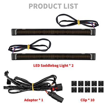 LED Saddlebag Tail Light with Running Brake Light and Sequential Turn Signal Lamp Fit for Harley Touring Street Glide Road King Road Glide Electra Glide Ultra Limited 2014-2023 (Black Lens) - color: 2014-2023 Black