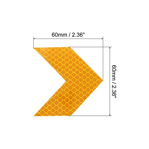 PATIKIL Reflective Stickers, 20 Pack 2.36 x 2.36 Inch Waterproof Adhesive High Visibility Night Caution Warning Arrow Shape Safety Tape Reflector for Trucks Trailers Cars, Yellow - color: Yellow