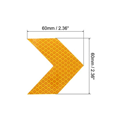 PATIKIL Reflective Stickers, 20 Pack 2.36 x 2.36 Inch Waterproof Adhesive High Visibility Night Caution Warning Arrow Shape Safety Tape Reflector for Trucks Trailers Cars, Yellow - color: Yellow