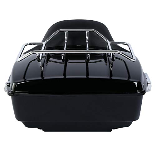 TCMT King Motorcycle Trunk Box Backrest Luggage Rack 2 Up Mount Rack Fit for Harley 2014-2025 Touring CVO Road King Road Glide Street Glide Electra Glide Pack - color: Style B Black 2 Up Rack#1
