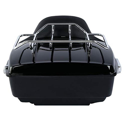 TCMT King Motorcycle Trunk Box Backrest Luggage Rack 2 Up Mount Rack Fit for Harley 2014-2025 Touring CVO Road King Road Glide Street Glide Electra Glide Pack - color: Style B Black 2 Up Rack#1