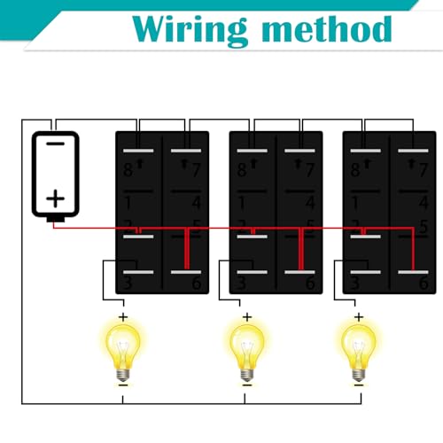 Twidec/Marine Rocker Switch Box Waterproof 12V 3 Gang Blue LED Light Toggle Switch Panel with Night Glow Stickers for Car Truck Boat RV