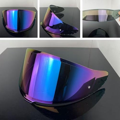 Shoei RF-1400 Helmet Visor Replacement for X15 CWR-F2 RF-1400 Z8 NXR2, CWR-F2 Shield Windshield Anti-Scratch UV Protection (Rainbow) - color: Rainbow