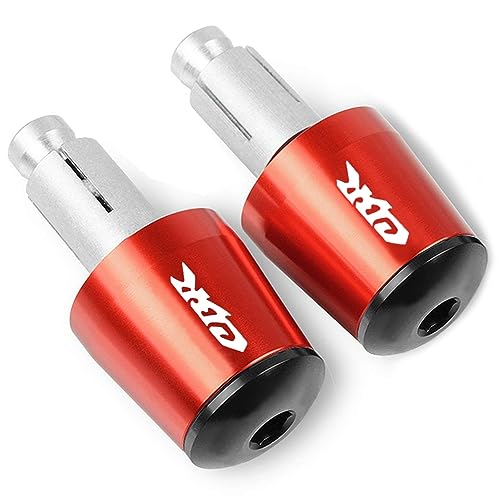 2pcs Motocycle Handlebar Grip Ends 7/8" 22mm for H-onda CBR60F CBR125R CBR150R CBR250R CBR400 NC23 NC29 CBR600 F2 F3 F4 F4i CBR900RR CBR954RR CBR1000RR (Red) - color: Grip End - Red