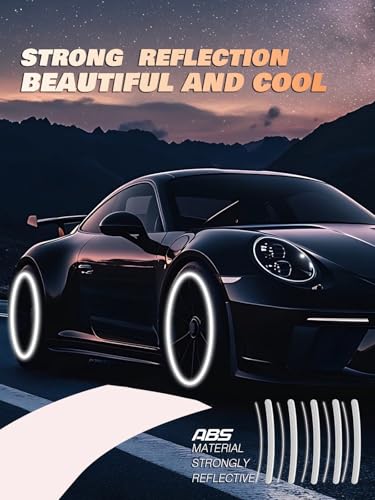 20PCS Reflective Car Stickers for Outside of Car Durable Car Decals for Men High Visibility Car Decal Stickers Easy Application Reflective Design (White) - color: White