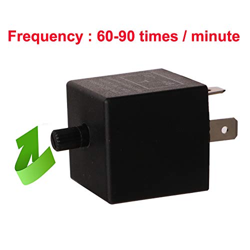 Gebildet 2 pieces 12V 3 Pin Electronic LED Flasher Relay 0.1W-150W c/m Motorcycle Turn Signal Adjustable Flasher CF-13KT, comes with 6pcs Terminals - color: Black-13KT
