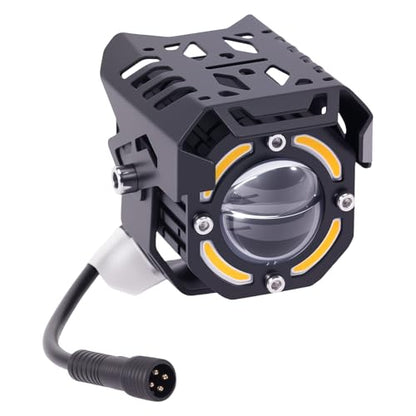 maXpeedingrods LED Motorcycle Fog Lights, Offroad Driving Light Amber/White High & Low Beam, Offroad Driving Light with Switch Wiring Harness - size: 2.1in