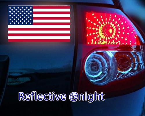 Reflective American Flag Stickers - 3-Pack, 5x3 Inches - Durable & Waterproof Decals for Vehicles & Personal Items，Car Bumper/Truck/Motorcycle/Helmet/Laptop/Window/Water Bottle/Mail Box