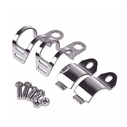 1pair Metal Motorcycle Modified Turn Signal Light Indicator Mount Bracket Clamp 30-45mm (Chrome) - color: White