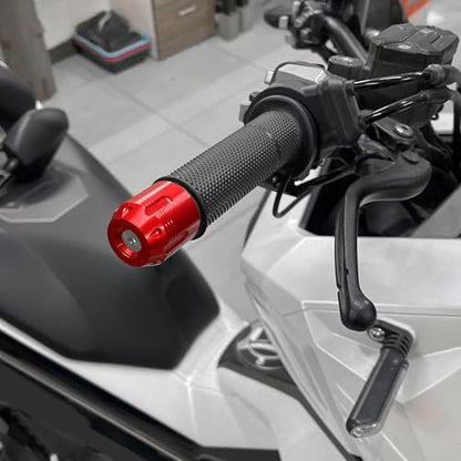 Motorcycle Bar Ends Plug For GSXR600 GSXR750 GSXR1000 R7 R6 R3 R9 R1 CBR650R CBR600RR CBR1000RR CRF1000L CBR600 F1/F2/F3/F4 MT07 MT09 RSV4 RS660 14-22mm CNC Handlebar Bar End Plugs Caps - color: Red