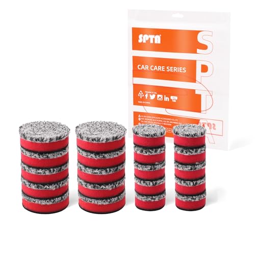 SPTA 2" Microfiber Cutting Pads 10 Pack, Heavy Cutting and Polishing, Microfiber Finishing Disc for Waxing and Polishing&Scratch and Vortex Removal Pad, Ultrafine Fiber Pad - color: 2 Inch Sets