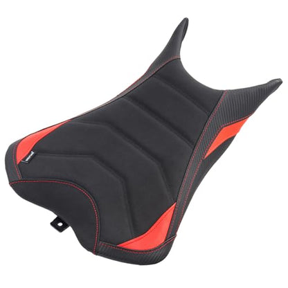 Motorcycle Rider Seat Saddle Fit for Triumph Street Triple 765 R/RS 2023 2024 2025 2026, Leather Front Driver Solo Cushion Pad, Red - color: Red - Front