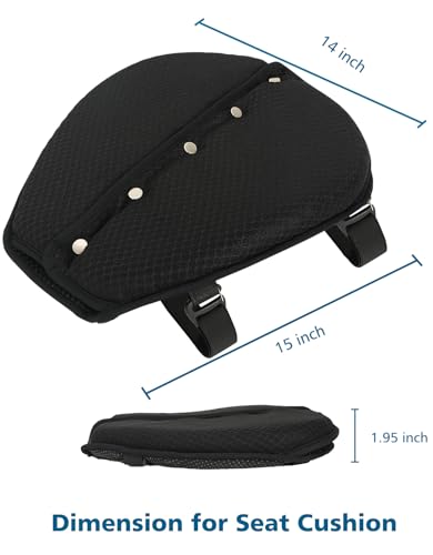 SUNPIE Motorcycle Gel Seat Pad Universal Motor Bike Seat Cover with Sun Protection Covers 3D Honeycomb Breathable Comfortable UV Resistance for Seat Height Adjustment &Vibration Reduction