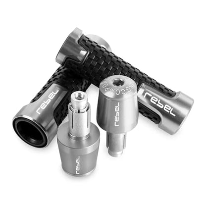 7/8'' Anti-Slip Grip Hand Motorcycle Handlebar Handle Bar Grips End Plugs For HONDA Rebel300 CMX500 CMX300 Rebel CMX 500 300(A-SILVER) - color: A-SILVER