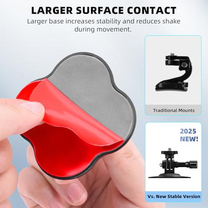 BRDRC Flexible Adhesive Mount for Insta360, 3 Packs Helmet Sticky Mount Kit with Safety Buckle for GoPro, Insta 360 X5 X4 GO 3S Ace Pro 2, for DJI Action 5 Pro 4 3 Accessories