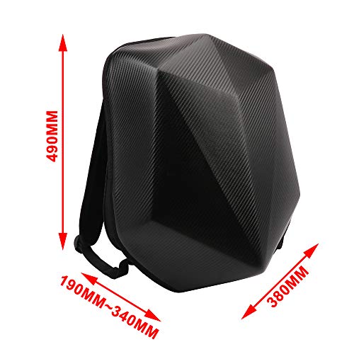JFG RACING Motorcycle Backpack 30L,Universal Hard Shell Helmet Hardshell Riding Back Pack for Men Women - Imitation Carbon Fiber Black - color: Imitation Carbon Fiber-2