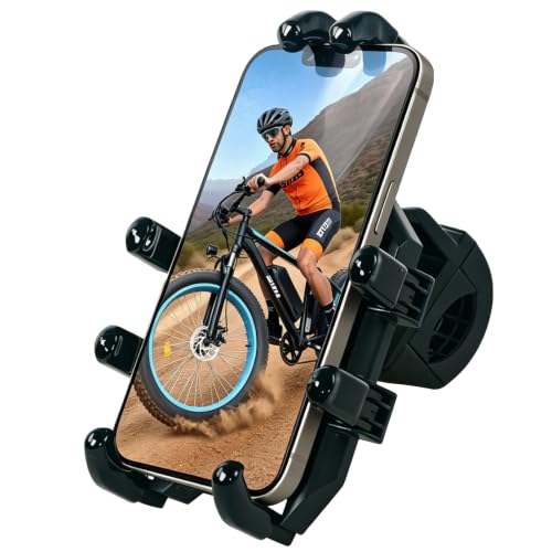 ZNH Bike Phone Holder, Bicycle Phone Mount - Bike Accessories | Phone Holder for Ebike,Scooter,Motorcycle, Secure Holder for 4.8-7.2 Inch All Cell Phones (Black)