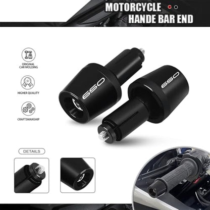 MFGZD 650 Motorcycle Bar End Plugs, CNC Aluminum Alloy Handlebar End Plugs Compatible With Ninja650 2017-2025 / For Versys 650 2015-2025 / Z650 2017-2025 / Z650RS 2022-2025 / For V-Strom650 - size: For 650 black