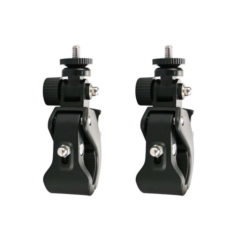 2 Pack Sports Camera Bike Mount Handlebar Clamp Clip Stand Base with 1/4 Screw Adapter for Gopro Hero DJI Osmo Insta360 Motorcycle Bicycle Action Cam Dash GPS Field Monitor Lights