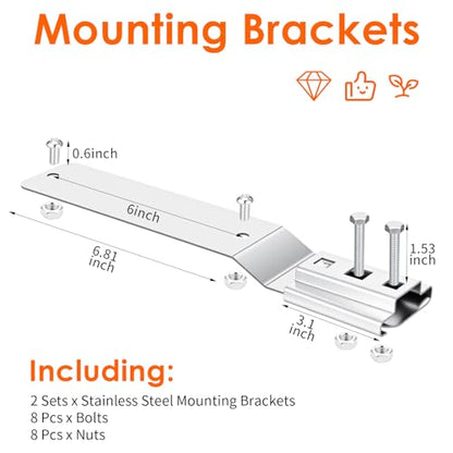 2-Pack Slow Moving Vehicle Signs with Mounting Brackets – 16”x14” Reflective Aluminum SMV Triangle for Golf Carts, Tractors & UTVs – DOT Compliant, Rust-Proof (Red/Orange)