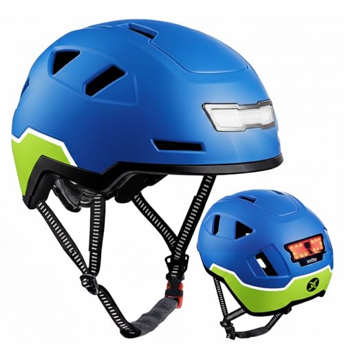 XNITO Bike Helmet with LED Lights - Urban Bicycle Helmet for Adults, Men & Women - CPSC & NTA-8776 Dual Certified - Class 3 E-Bikes, Scooters, Onewheel, Commuter, Mountain - color: Kelowna, size: X-Large