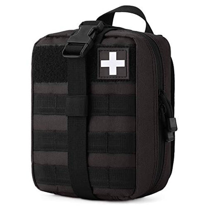 Gonex MOLLE Medical Pouch EMT First Aid Pouch Rip-Away IFAK Tactical Utility Pouch for Outdoor Activities Medical Supplies (Bag Only) - color: Black