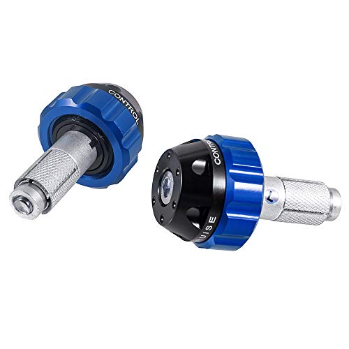 Motorcycle Throttle Lock Cruise Control Handlebar Plugs Grip Bar End Caps Slider Set for Street/Sport/Tour Bike Cruiser Scooter (Blue) - color: Blue