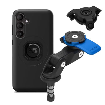 Quad Lock Fork Stem Motorcycle Phone Mount (V2) with MAG Phone Case and Vibration Dampener for Galaxy S23 FE - size: Galaxy S23 FE