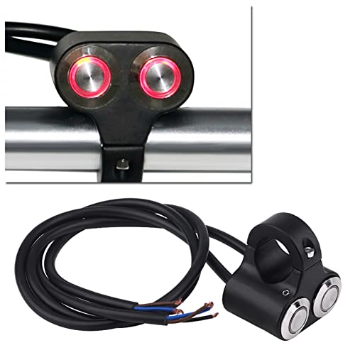 7/8inch 22mm Motorcycle Switch Handlebar, Motorbike Handlebar On/Off Grip Switches Brake Fog Headlight Handle Self-Return/Manual-Return Switch(B: Manual-Return)
