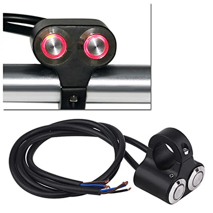 7/8inch 22mm Motorcycle Switch Handlebar, Motorbike Handlebar On/Off Grip Switches Brake Fog Headlight Handle Self-Return/Manual-Return Switch(B: Manual-Return)