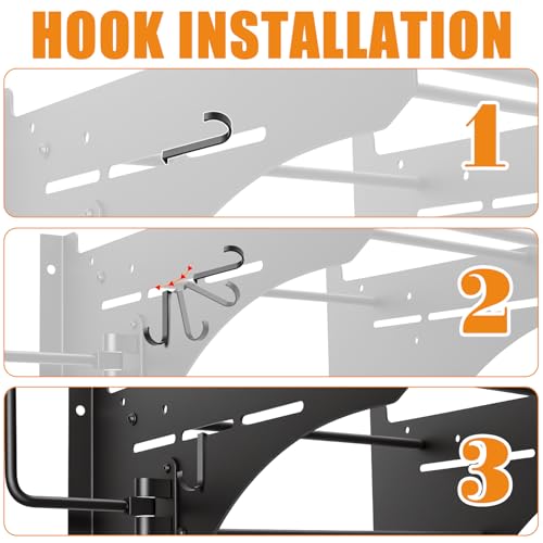 Detach Depot Wall Mount Storage Rack Kit Tour Pack Trunk & Sissy Bar Backrest & Mounting Luggage Rack Wall Hanger Stand for Harley Road Street Glide Road King Electra CVO and Indian