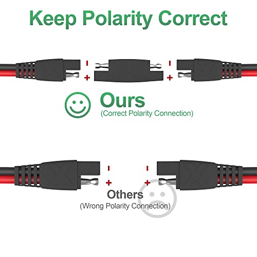 OYMSAE SAE Extension Cable, 6Feet 16AWG SAE to SAE Quick Disconnect Wire, Solar Panel SAE Extension Connector Cable for Trolling Motor Automotive RV Battery Motorcycle Cars Tractor 16 Gauge 6Ft - size: 6 ft