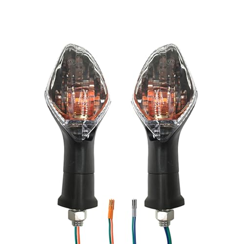 2Pcs Motorcycle Turn Signals Indicator Light Compatible with Honda NC700 NC750 CTX700 CBR500 CBR650 MSX125 CMX300 CB400F 650F CBR650F CRF250L Motorcycle Winker Indicator (Clear) - color: Clear
