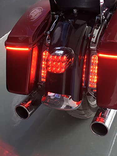 Motorcycle LED Saddlebag Tail Light Running Brake Sequential Turn Signal Lamp Fit for Harley Touring Street Gilde Road King Road Gilde Electra Glide Ultra Limited 2014-2023 Smoked Lens - color: Smoked Lens