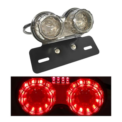 Wevdn 40-LED 40W Motorcycle Tail Light, Integrated Running 40 LED Brake Stop Light with License Plate Bracket, Turn Signal Lamp Tail Light for Motorcycle Street Bike Cruiser (Black) - color: Black