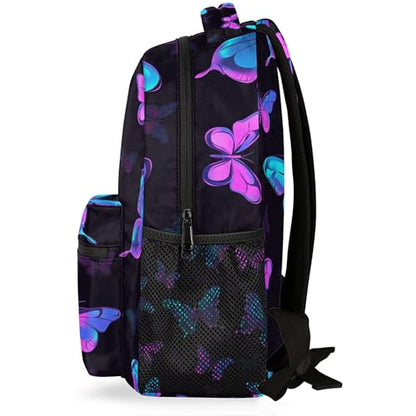 Backpack for Women Men, Butterfly Waterproof Backpack with Laptop Compartment, Lightweight Carry On Backpack for Travel, Work, Picnic - color: Butterfly