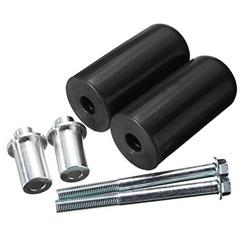 Frame slider,10mm universal Large motorcycle frame slider crash protection For Yamaha Suzuki Honda(2ps) (Black) - color: Black