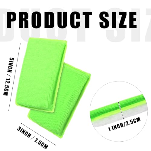 Mudder 8 Pcs Car Interior Scrubbing Sponge 5'' x 3'' Fiber Car Wax Applicator pad Household Cleaning Sponges for Leather Seat Couch Cleaning (Green White) - color: Green White