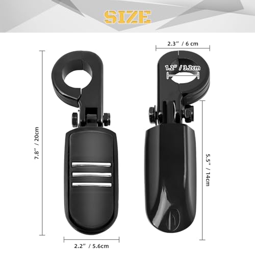 1 1/4" Highway Footpegs Engine Guard Footrest Clamp Mount Compatible with Harley Touring Softail Dyna Sportster Honda Kawasaki Suzuki Yamaha 1.25"(Black H01) - color: Black H01, size: 1 1/4 inch