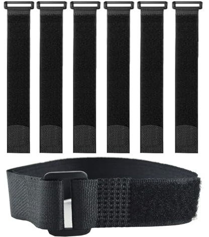 6 Pack (32 x 2 Inch) Reusable Fastening Cable Straps,Adjustable Multi-Purpose Hook and Loop Straps Nylon Cable Ties for Wire Cable Management Home Office Garage Outdoor Organization - size: 32'' x 2'' (Black)